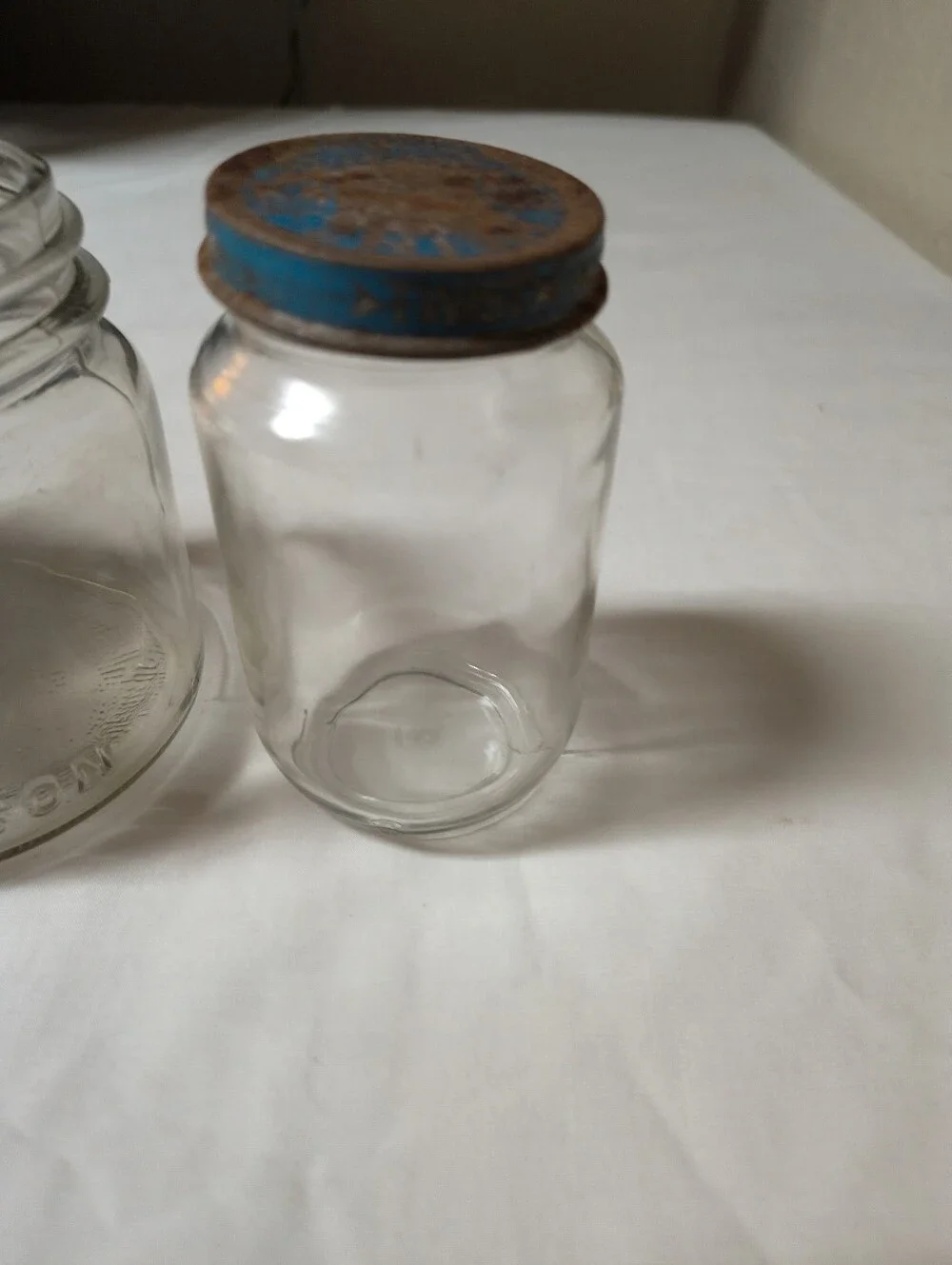 Vintage Mason Glass Storage Jars with Kerr Ball Heinz Jars Wide Mouth Jars